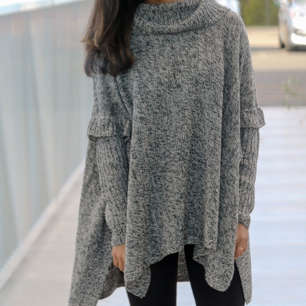Poncho style sweater